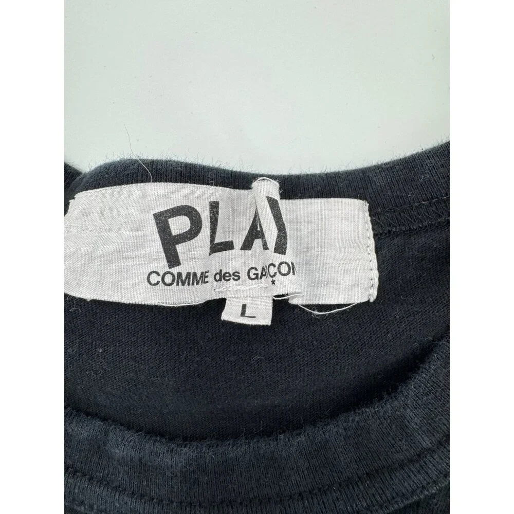 Comme Des Garcons Play Black Heart Logo jersey T-Shirt  Size L  Made In Japan - Picture 10 of 14